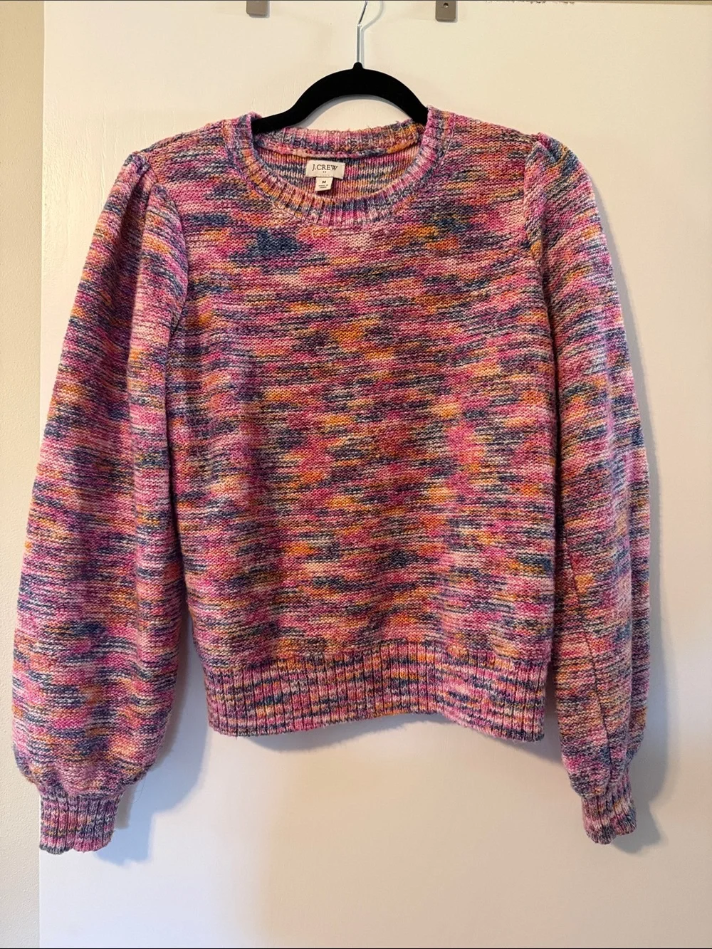 J. Crew Multicolor Crewneck Sweater — Pink, Blue, Yellow Blend